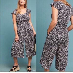 Maeve Black and White Floral Jumpsuit